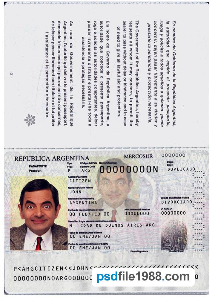 Argentina Passport 2012-Present